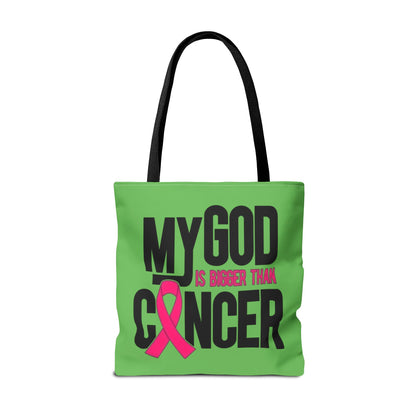 Tote Bag — "My God Is Bigger Than Cancer" Inspirational Cancer Awareness Tote