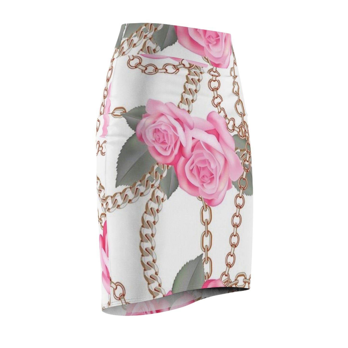 Floral Chain Women's Pencil Skirt – Elegant & Chic Outfit for Spring Occasions