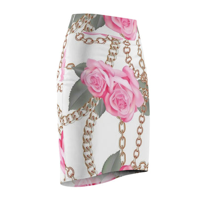 Floral Chain Women's Pencil Skirt – Elegant & Chic Outfit for Spring Occasions