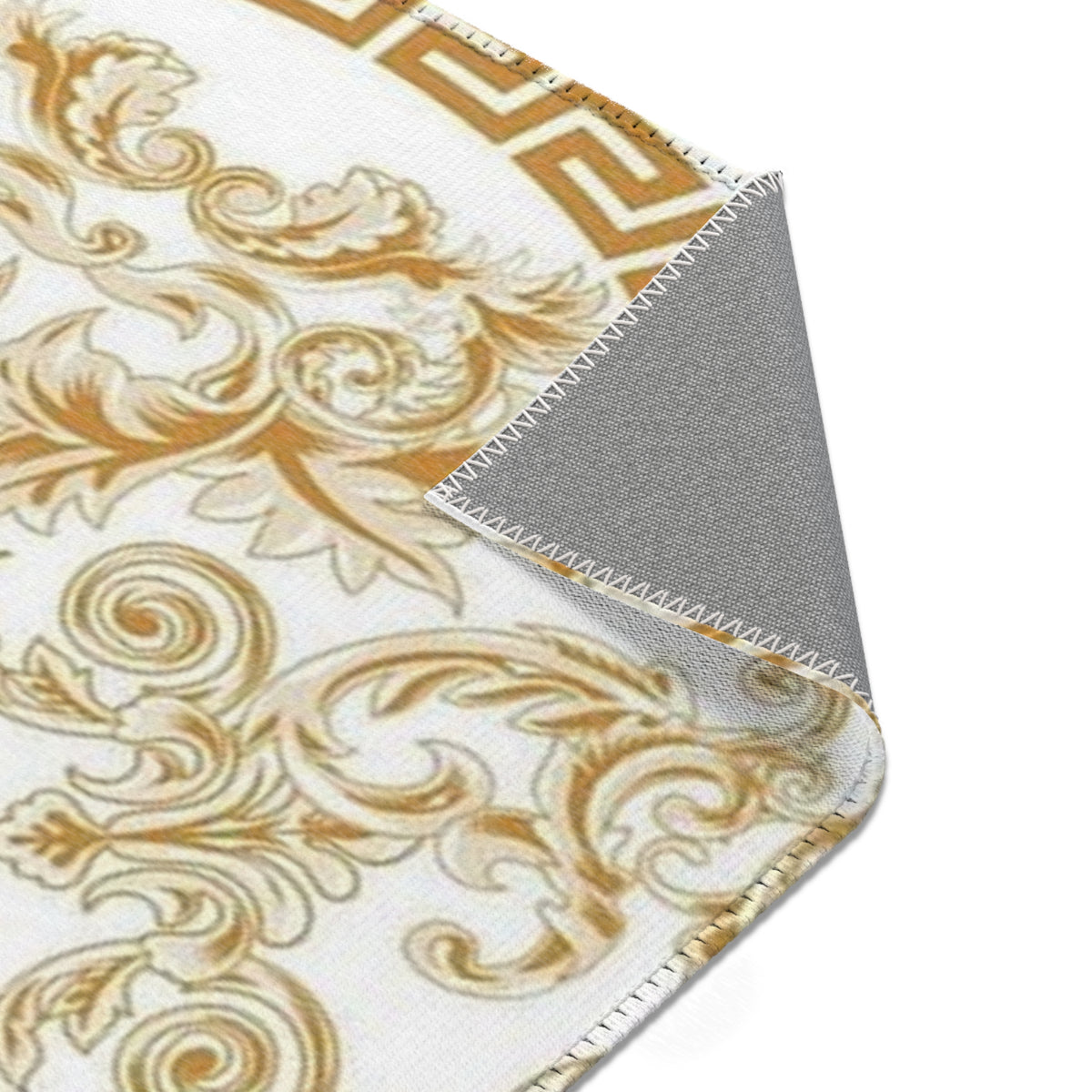 Baroque Medusa Area Rug – Gold Ornate Decorative Accent Rug