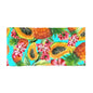 Tropical Paradise Beach Towel - Vibrant Pineapple & Floral Print