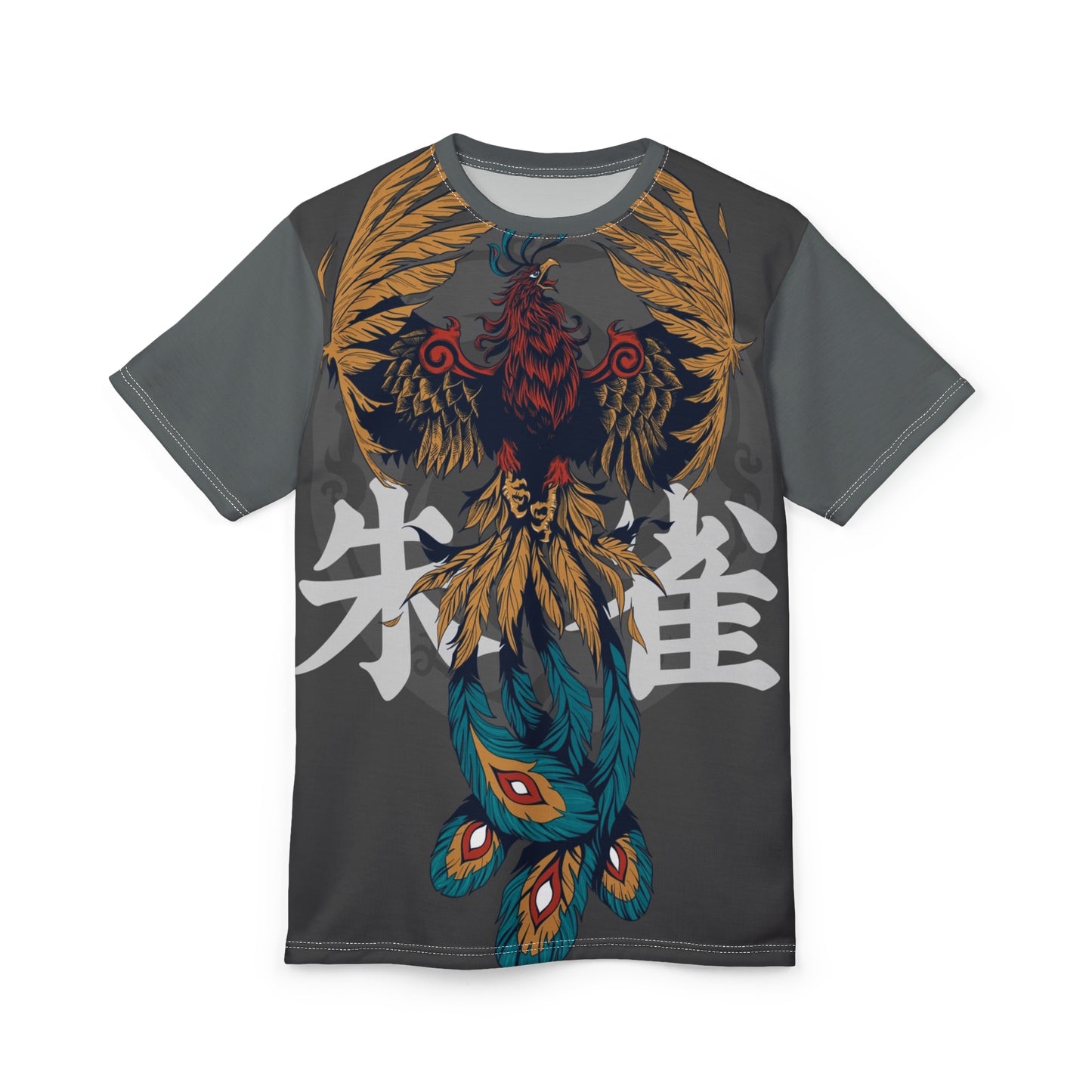 Phoenix Feather Unisex Cut & Sew Tee - Bold Graphic T-Shirt for Art & Nature Lovers