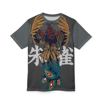 Phoenix Feather Unisex Cut & Sew Tee - Bold Graphic T-Shirt for Art & Nature Lovers