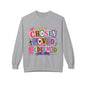 Christian Crewneck Sweatshirt — "Chosen Loved Redeemed" Colorful Faith Design