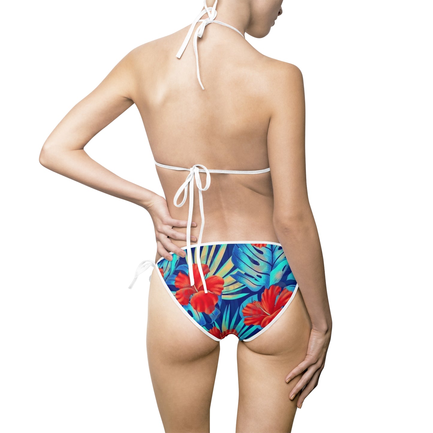 Bikini-Badeanzug für Damen mit tropischem Blumenmuster – Strandtaugliche Bademode für Sommerspaß
