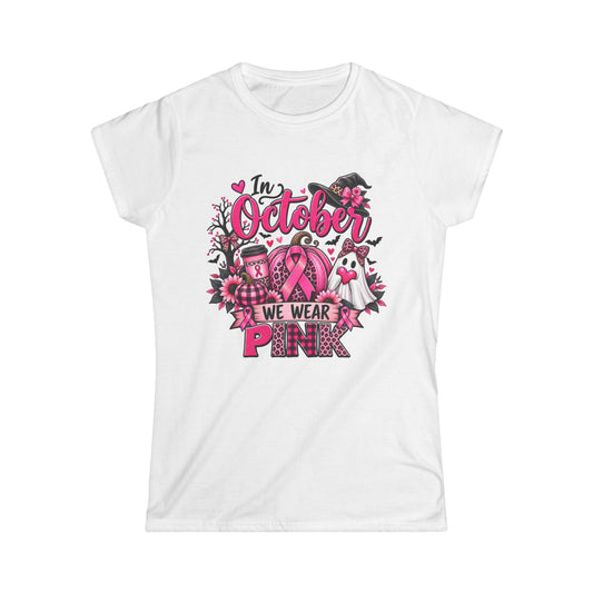 Breast Cancer Awareness Women's Tee — In October We Wear Pink