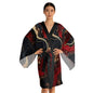 Eleganter Kimono-Bademantel mit langen Ärmeln – Abstraktes Marmordesign für Entspannung und Spa-Tage