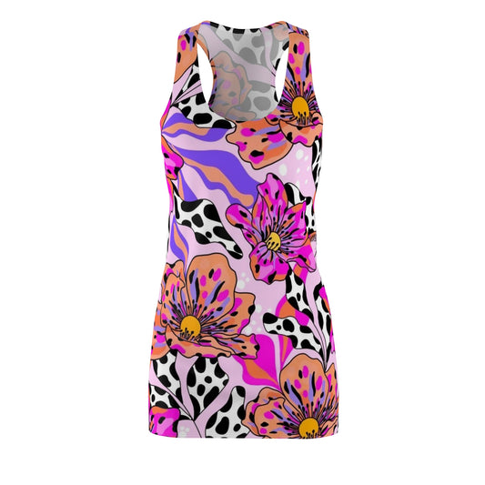 Floral Pop Racerback Dress — Pink Leopard & Bold Blossom All-Over Print
