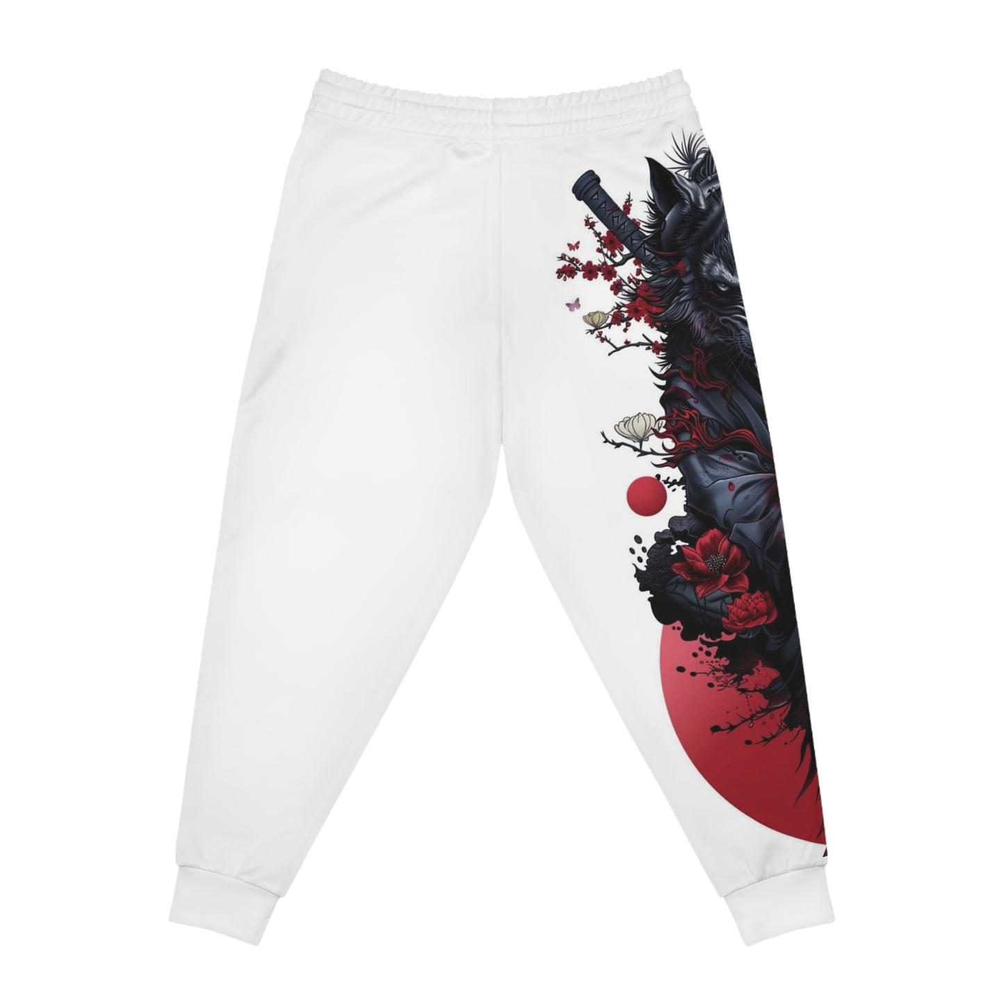 Samurai Floral Joggers — Japanese Sword AOP Athletic Pants