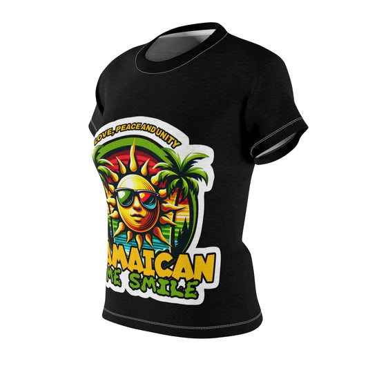 Jamaican Vibes Tee - Love, Peace, and Unity Graphic T-Shirt for Women