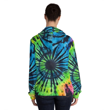 Colorful Tie-Dye Women's Full-Zip Hoodie - Cozy Casual Wear for Festivals, Lounging, or Everyday Style