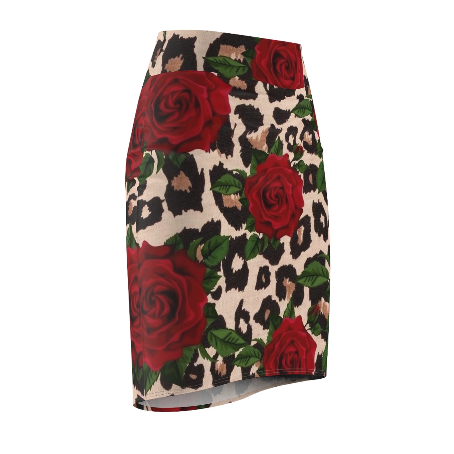 Cheetah Rose Pencil Skirt