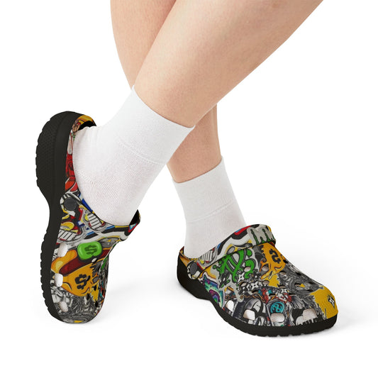 Graffiti Art EVA Foam Clogs - Colorful and Trendy Comfort Shoes