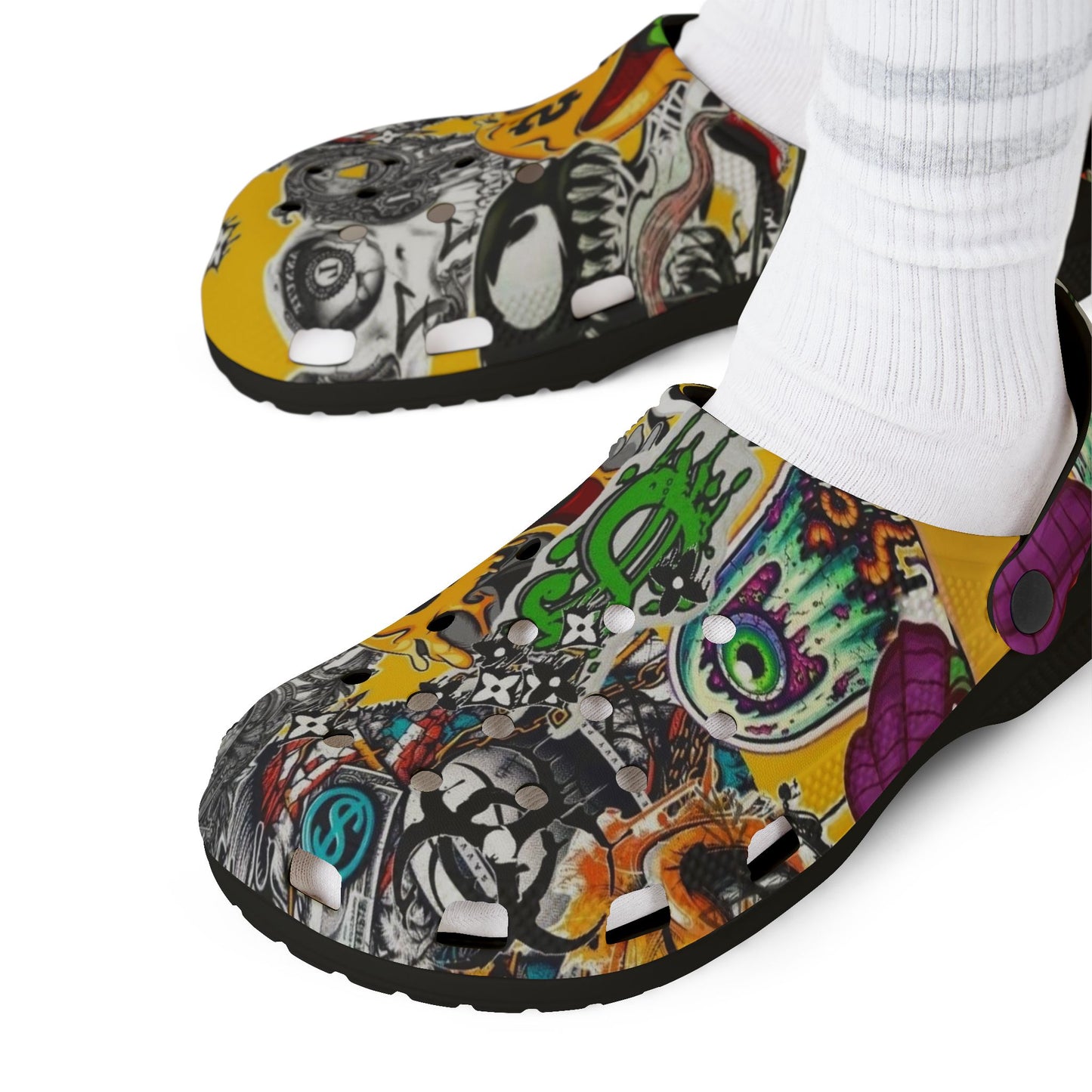 Graffiti Art EVA Foam Clogs - Colorful and Trendy Comfort Shoes